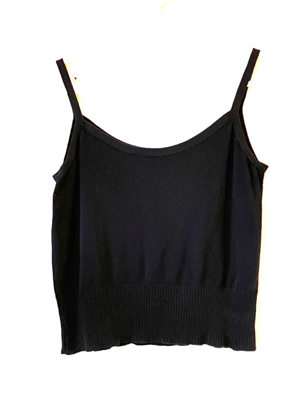 Sisley black cotton cropped sweater cami tank top size S